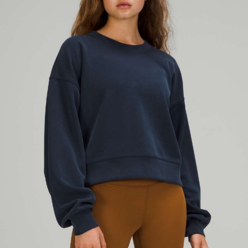 Lululemon Softstreme Perfectly Oversized Cropped Crew - True Navy (2)